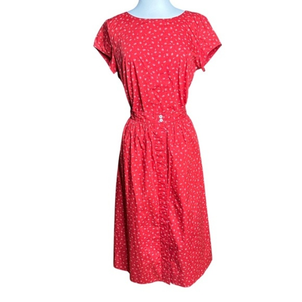 JG‎ Hook Vintage 2 Piece Skirt Set Medium-Large Red White Coastal Nautical 80s